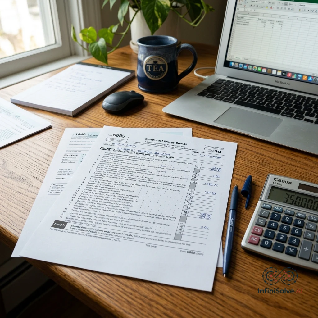 Official IRS Form 5695 tax credit documentation for central HVAC rebate filing