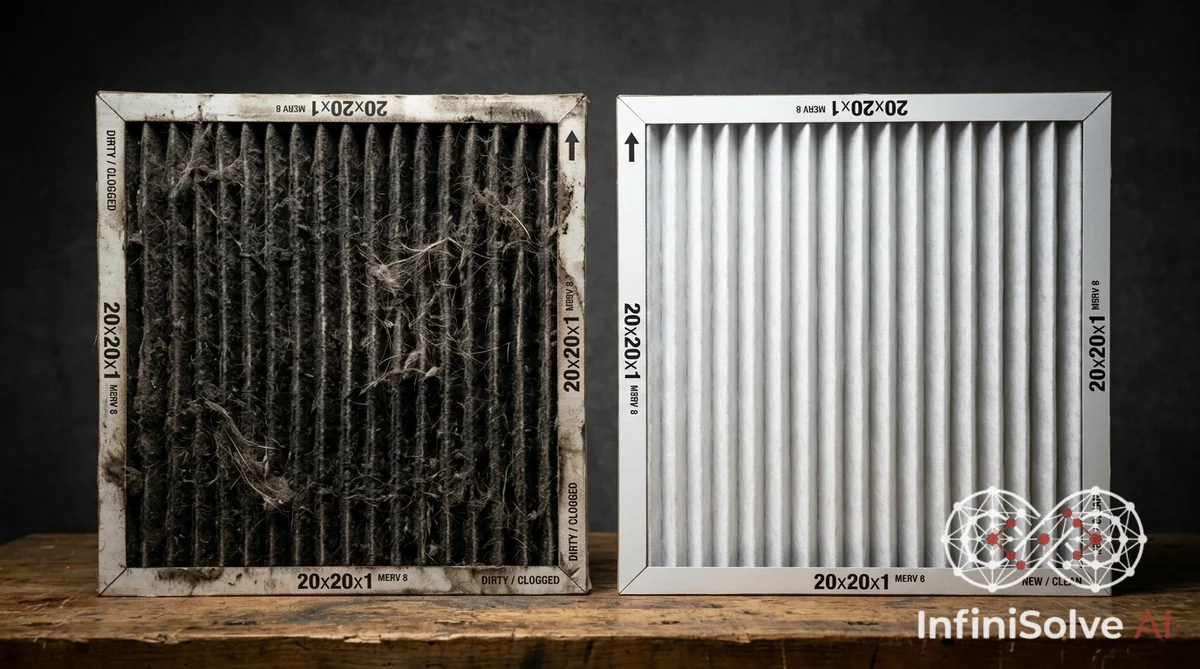 Dirty vs Clean HVAC Air Filter Comparison